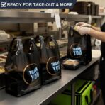 YoYoRain 100 Count Plastic Bags - Black T Shirt Bags with Handle for Retail Shopping and Supermarket Use - Image 5