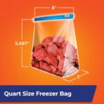 Hefty Slider Freezer Kitchen Storage Bags, Quart Size, 74 Count - Image 8