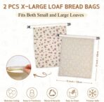 2 Pack Beeswax Bread Bags for Homemade Bread with Zipper, Large 13x17'' Reusable Beeswax Sourdough Bread Storage Bag, Keep Loaves Fresh Longer, Freezer Safe & Airtight, Natural, Zero Waste - Image 3