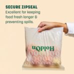 HoldOn Zipseal Gallon Bags - Compostable, PFOA-Free, BPA-Free, Food-Safe Zip Seal Food Storage Bags/Freezer-Safe Gallon Bags With Secure Seal for Home & Travel (25 bags total) - Image 4