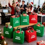 Custom Tote Bags 100/200 Pack Personalized Bulk Customizable Grocery Bags, Customized Reusable Shopping Bags with Logo Text, Handles, For Promotional Items, Business Branding Trips Mall Fair | Water-Resistant - Image 4