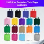 Custom Tote Bags 100/200 Pack Personalized Bulk Customizable Grocery Bags, Customized Reusable Shopping Bags with Logo Text, Handles, For Promotional Items, Business Branding Trips Mall Fair | Water-Resistant - Image 7