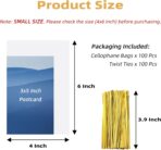 Yotelab Cellophane Treat Bags, Small 4x6 Inches Cellophane Bags With Twist Ties,100 Pcs - Image 3