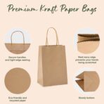 GSSUSA Brown Paper Bags 5.25x3.75x8 20Pcs, Small Gift Paper Bag with Handles Bulk, Graduation Gift, Sturdy Kraft Paper, Retail Shopping Bags, Party Favor, Christmas - Image 5