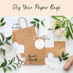 GSSUSA Brown Paper Bags 5.25x3.75x8 20Pcs, Small Gift Paper Bag with Handles Bulk, Graduation Gift, Sturdy Kraft Paper, Retail Shopping Bags, Party Favor, Christmas - Image 6
