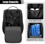 Single Baseball Glove Case, Baseball Glove Holder for Softball & Baseball Glove, Black Baseball Glove Bag with Multiple Storage Pockets - Image 3