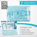 200 7.5 X 13 Self Sealing Sterilization Pouches - Autoclave Sterilizer Bags Pouch for Sterilizing Dental Medical Instruments and Cleaning Tools - Latex-Free, Color Changin Indicator by PlastCare USA - Image 7