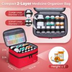 Mancro Dual Layers Medicine Organizer Bag, Pill Bottle Organizer Storage with Lockable Zipper, Medication Travel Bag for Pills, Vitamins, Medical Supplies for Home Storage, Travel - Image 3