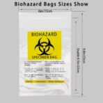 50pcs Biohazard Bags 6x9in/15x25cm,Specimen Bags with Biohazard Logo Printing, Lab Sample Bag with Pocket Pouch (Yellow 50pcs) - Image 6