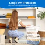 20 Gallon Jumbo Storage Bags, Pack of 3, Clear Plastic Storage Bag with Carry Handle, 24 x 32 Heavy Duty Ziplock Storage Bag Resealable Large Zipper Bag for Moving, Bedding and Travel, 4 Mil Thick - Image 7