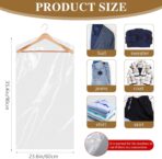 20 Pack Garment Bags for Hanging Clothes Plastic Garment Bags Clear Clothes Covers Dry Cleaner Bags Hanging Dust-proof Garment Bags for Dry Cleaner, Home Storage, Travel (60x90cm) - Image 3