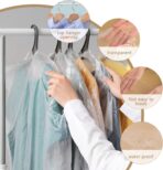 20 Pack Garment Bags for Hanging Clothes Plastic Garment Bags Clear Clothes Covers Dry Cleaner Bags Hanging Dust-proof Garment Bags for Dry Cleaner, Home Storage, Travel (60x90cm) - Image 4