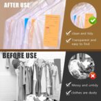 20 Pack Garment Bags for Hanging Clothes Plastic Garment Bags Clear Clothes Covers Dry Cleaner Bags Hanging Dust-proof Garment Bags for Dry Cleaner, Home Storage, Travel (60x90cm) - Image 5
