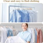 20 Pack Garment Bags for Hanging Clothes Plastic Garment Bags Clear Clothes Covers Dry Cleaner Bags Hanging Dust-proof Garment Bags for Dry Cleaner, Home Storage, Travel (60x90cm) - Image 7