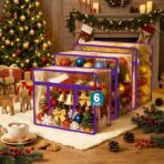 Budding Joy 6 Pack Clear Zippered Storage Bags for Clothes,40L Closet Organizers and Storage Containers Vinyl Moving Bag for Bedding, Linen, Blankets, Comforters, Clothing & Toys - Image 3