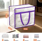 Budding Joy 6 Pack Clear Zippered Storage Bags for Clothes,40L Closet Organizers and Storage Containers Vinyl Moving Bag for Bedding, Linen, Blankets, Comforters, Clothing & Toys - Image 5