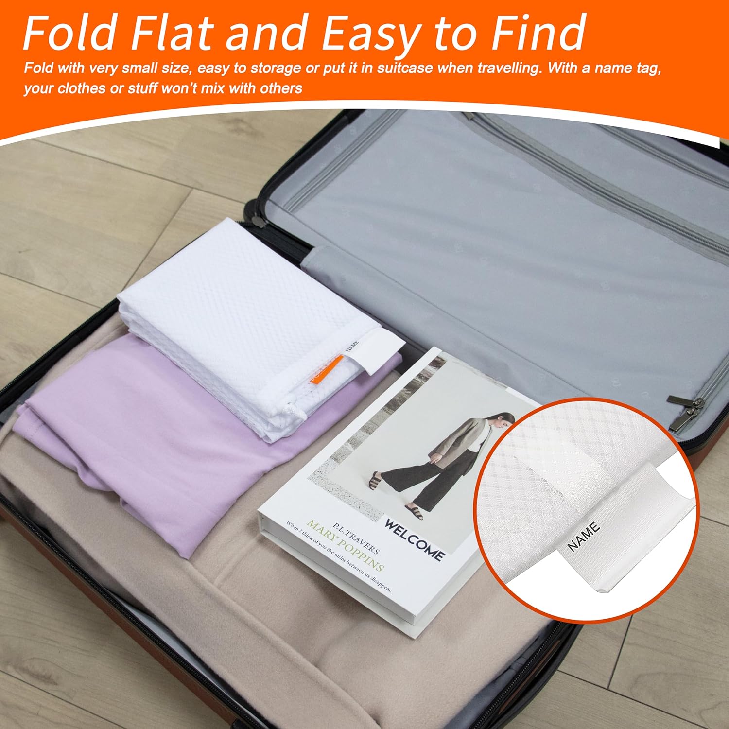 Polecasa Extra Heavy Duty Large Diamond Mesh Laundry Bags with Drawstring Closure & ID Tag, 24 x 36 inches Washable Storage Bag for College, Travel, Sports, Dorms, White - Image 6