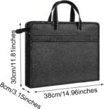 Enyuwlcm Oxford Zippered Document Bag with Handle File Tote Bag Pouch for Carrying Paper Files Books Filing Folder 1 Pack (H-Black) - Image 3