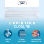 Clear Plastic Reclosable Zip Bags - GPI Case of 1000 4" x 6" 2 mil Thick Strong & Durable Poly Baggies With Resealable Zipper Top Lock & write-on white block, for storage, packaging & shipping - Image 6