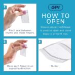 Clear Plastic Reclosable Zip Bags - GPI Case of 1000 4" x 6" 2 mil Thick Strong & Durable Poly Baggies With Resealable Zipper Top Lock & write-on white block, for storage, packaging & shipping - Image 7