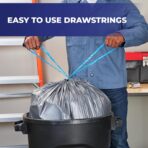 Hefty Steelsak Heavy Duty Large Trash Bags, Gray, Unscented, 39 Gallon, 30 Count - Image 5