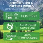 1.2 Gallon Compost Bags, 4.5 Liter, 0.8 Mil,80 Count Compostable Trash Bags, Small Kitchen Food Scrap Waste Bags, ASTM D6400, US BPI, CMA and Europe OK compost HOME Certified - Image 3