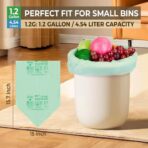 1.2 Gallon Compost Bags, 4.5 Liter, 0.8 Mil,80 Count Compostable Trash Bags, Small Kitchen Food Scrap Waste Bags, ASTM D6400, US BPI, CMA and Europe OK compost HOME Certified - Image 5