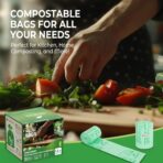 1.2 Gallon Compost Bags, 4.5 Liter, 0.8 Mil,80 Count Compostable Trash Bags, Small Kitchen Food Scrap Waste Bags, ASTM D6400, US BPI, CMA and Europe OK compost HOME Certified - Image 8