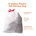 Amazon Basics Flextra Strength Tall Kitchen Drawstring Trash Bags, Fresh Scent, Tear Resistant, 13 Gallon, 50 Count - Image 4