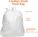 Amazon Basics Small 4 Gallon Trash Bags with Flap Ties, Fresh Scent, Odor Control, 0.5 mil Thick, 80 Count - Image 4