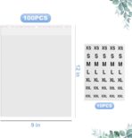100 Count T Shirt Bags, Cellophane Bags Clear Poly Bags Plastic Bags For Packing Clothing Self Sealing Bag With10 Pcs Size Stickers (9 * 12) - Image 3