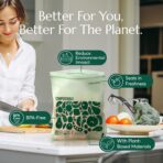 Cleanomic Compostable* Gallon Size Food Storage Bags (25 Eco Zip) Freezer and Leak Proof, Also Available Quart, Snack and Sandwich Bags - Image 6