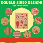 JOYIN 48 PCS Christmas Kraft Bags, Presents Wrapping Goody Treat Candy Bags with Handle Xmas Characters for Christmas Party Favors, Gift Giving, Holidays Decorations, Xmas Treat (7" x 9" x 3.5 ") - Image 4