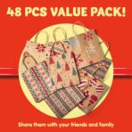 JOYIN 48 PCS Christmas Kraft Bags, Presents Wrapping Goody Treat Candy Bags with Handle Xmas Characters for Christmas Party Favors, Gift Giving, Holidays Decorations, Xmas Treat (7" x 9" x 3.5 ") - Image 5