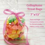 Morepack Cello Cellophane Treat Bags,200 Pieces 7x13 Inches Clear Plastic Gift Bags with Twist Ties,Party Favor Bags (Flat, No Gusset, Bottom) - Image 6