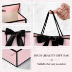 JMANNI Gift Bags, Large Valentines Gift Bags, 1Pcs Paper Gift Bag with 2 Tissue Paper and 1 Greeting Cards, Present Bags with Handles for Women Girls Birthday Valentines Wedding Party (Black-Pink) - Image 7