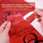50pcs 9x13in/23x33cm Stick-On Biohazard Infectious Red Waste Bags - Image 6