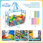 8 Packs 8 Colors Large Toy Storage Bags with Zipper and Labels, Clear PVC Waterproof Toy Organizers Bags for Board Games, Puzzles Pieces, Building Blocks, Handmade Accessories, Kid Books - Image 4