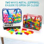 8 Packs 8 Colors Large Toy Storage Bags with Zipper and Labels, Clear PVC Waterproof Toy Organizers Bags for Board Games, Puzzles Pieces, Building Blocks, Handmade Accessories, Kid Books - Image 5