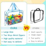 8 Packs 8 Colors Large Toy Storage Bags with Zipper and Labels, Clear PVC Waterproof Toy Organizers Bags for Board Games, Puzzles Pieces, Building Blocks, Handmade Accessories, Kid Books - Image 6