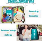 Laundry Bag,2 Pack Travel Laundry Bags for Dirty Clothes,Large Laundry Bags for Camping & Traveling,Dirty Clothes Travel Bag,24" x 36" (Cyan + Gray) - Image 7