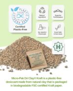 Micro-Pak Dri Clay Kraft, Highest Moisture Absorption Desiccant Packs, Silica Gel Packets Alternative, Food Safe Bentonite Clay, Desiccant Packs for Storage, Moisture Absorbers for Closet, 6gx50pcs - Image 3