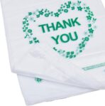 LazyMe Thank You T Shirt Bags White Plastic Grocery Bags with Handles,Standard Supermarket Size, 12 x 20 inch (50 pcs) - Image 5