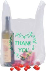 LazyMe Thank You T Shirt Bags White Plastic Grocery Bags with Handles,Standard Supermarket Size, 12 x 20 inch (50 pcs) - Image 8