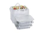 200 Pcs 14" x 11.5" x 12" Half Tray Catering Bags Take Out Bags with Cardboard Bottom and Soft Loop Handles for Restaurant, Retail, Business, White - Image 3