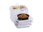 200 Pcs 14" x 11.5" x 12" Half Tray Catering Bags Take Out Bags with Cardboard Bottom and Soft Loop Handles for Restaurant, Retail, Business, White - Image 4