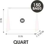 Quart Slider Storage Bags- 150 Count, Featuring Expandable Bottom, Zero BPA, Microwave-Safe(6 boxes of 25) - Image 3