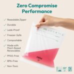 FEBU Compostable Food Storage Bags Variety Pack, 260 Count | Compostable & Biodegradable | PFAS & BPA Free, Non-Plastic | Drawer Organizer Box | 90 Snack, 90 Sandwich, 50 Quart, 30 Gallon - Image 4