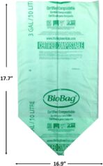 3 Gallon Compostable Food Scrap Bags by BioBag, 100 Count, BPI Certified, Meets ASTM D6400 Standards, Made in USA, Kitchen Trash Bin Liners - Image 7