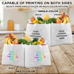 DISCOUNT PROMOS Custom Jumbo Sized Tote Bags Set of 100, Personalized Bulk Pack - Reusable Grocery Bags, Shopping Bags, Promotional Item Totes for Women - White - Image 8